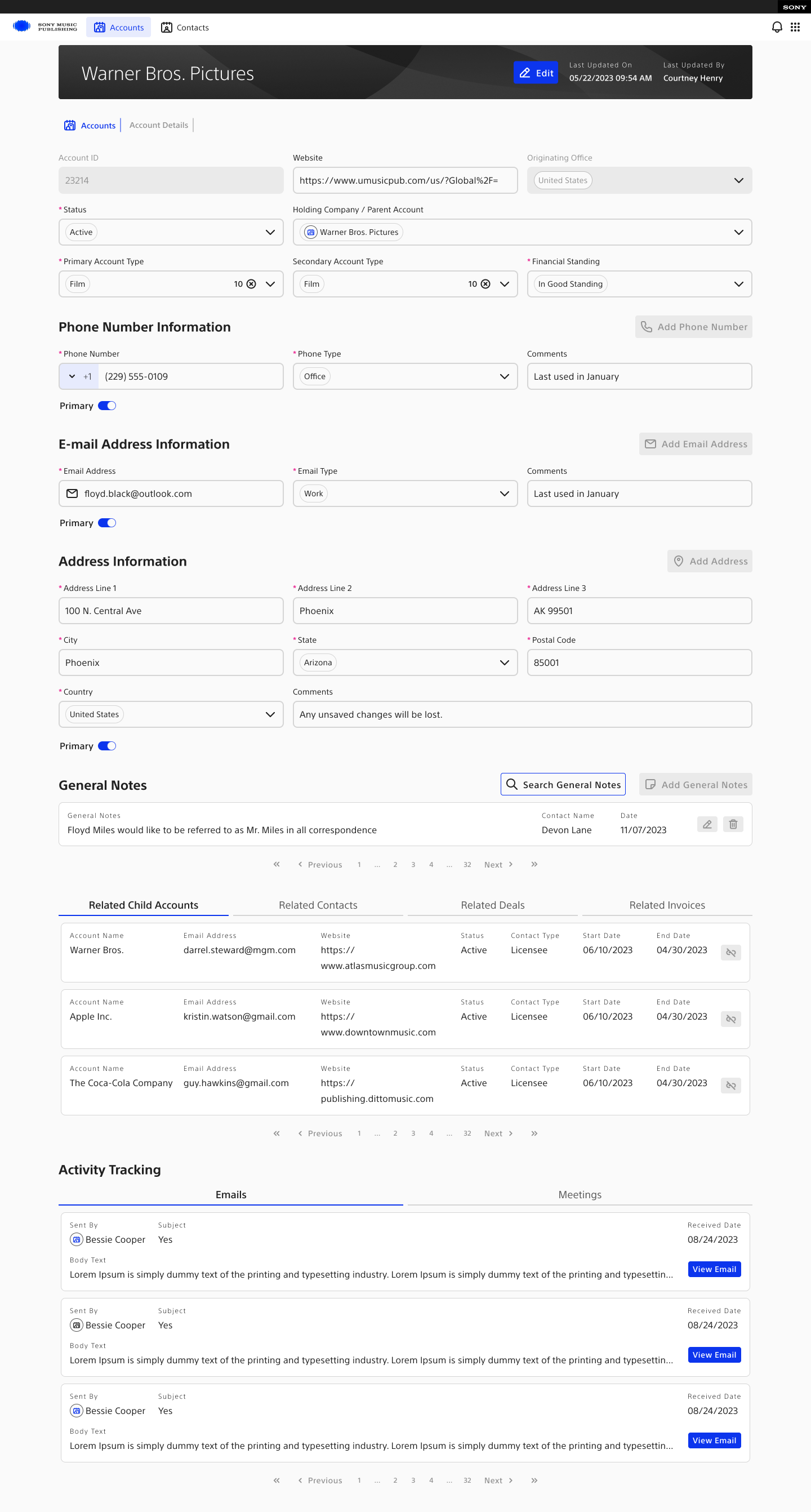 Account edit — default state